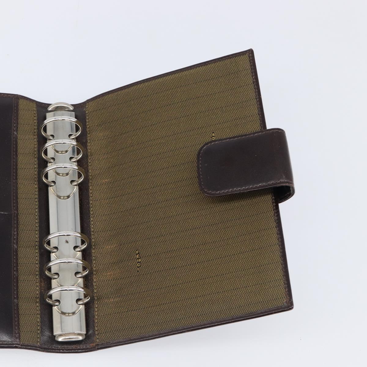 FENDI Zucca Canvas Day Planner Cover Brown Black Auth 199457