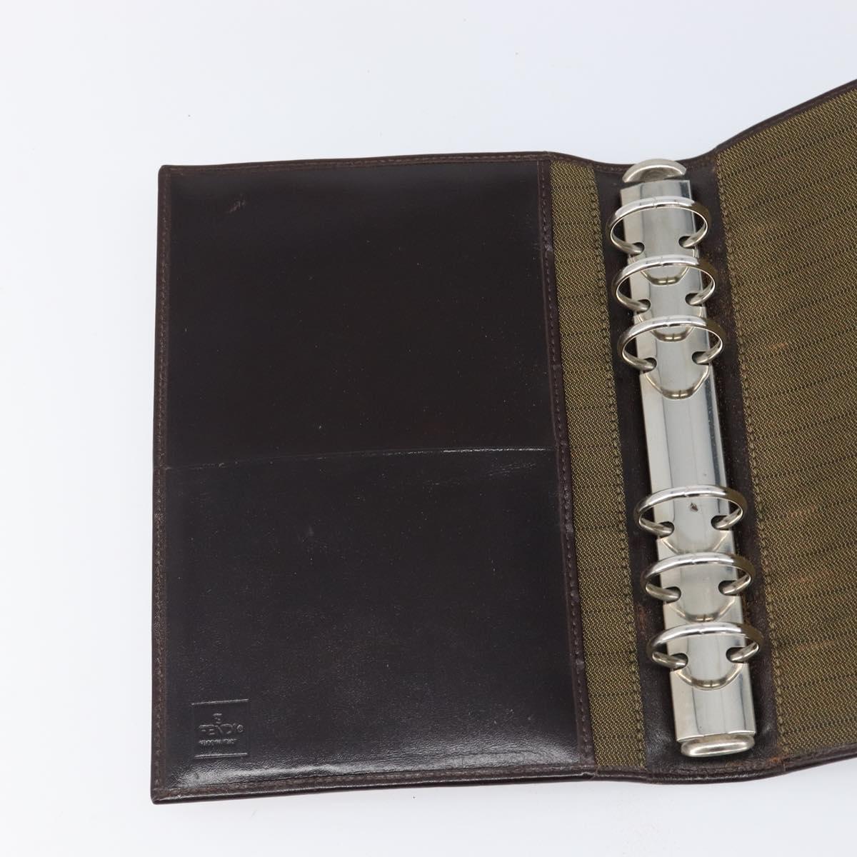 FENDI Zucca Canvas Day Planner Cover Brown Black Auth 199457