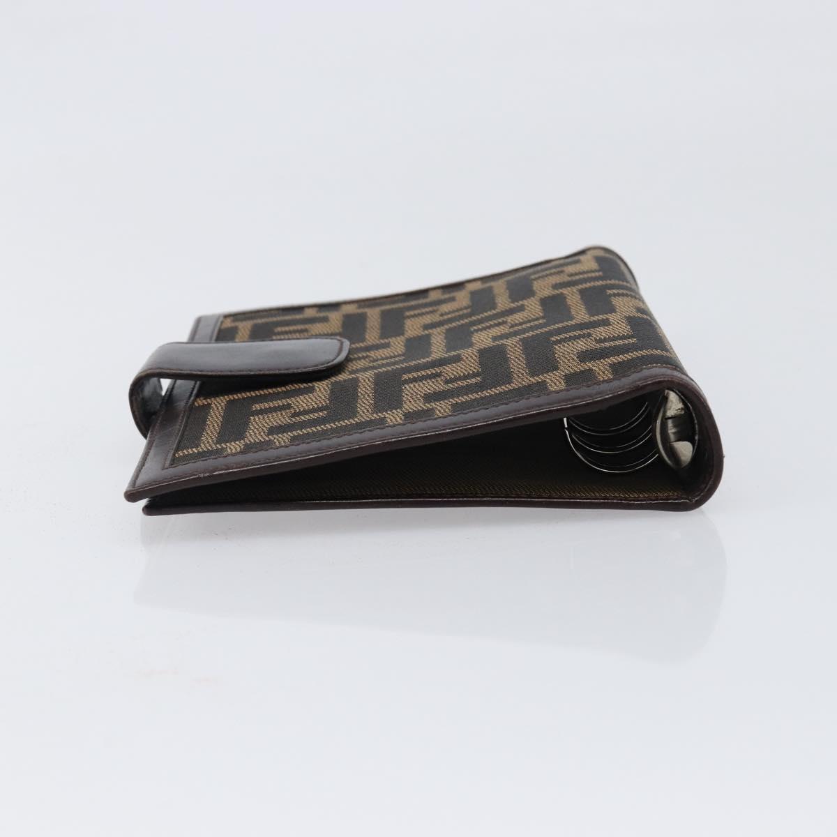 FENDI Zucca Canvas Day Planner Cover Brown Black Auth 199457