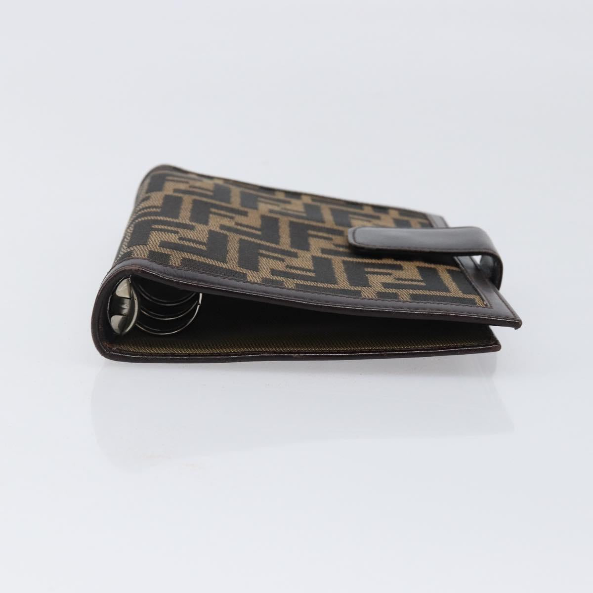 FENDI Zucca Canvas Day Planner Cover Brown Black Auth 199457