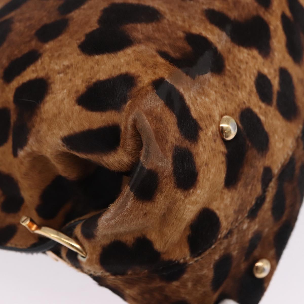 Salvatore Ferragamo Gancini Hand Bag Harako leather Brown Gold Auth 199463A