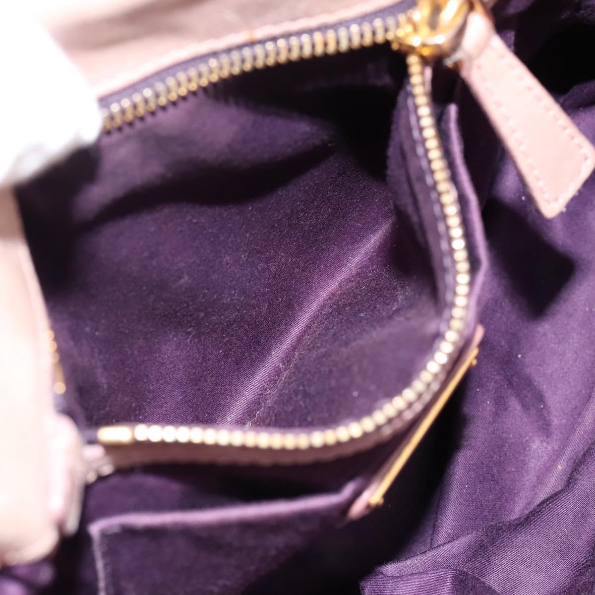 Miu Miu Matelasse Hand Bag Leather 2way Pink Gold Auth 199464A