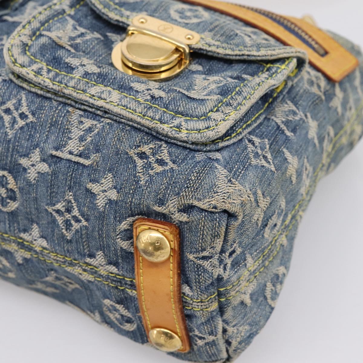 LOUIS VUITTON Monogram Denim Buggy PM Shoulder Bag Blue M95049 LV Auth 199468V