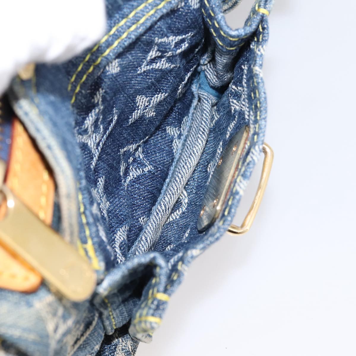 LOUIS VUITTON Monogram Denim Buggy PM Shoulder Bag Blue M95049 LV Auth 199468V