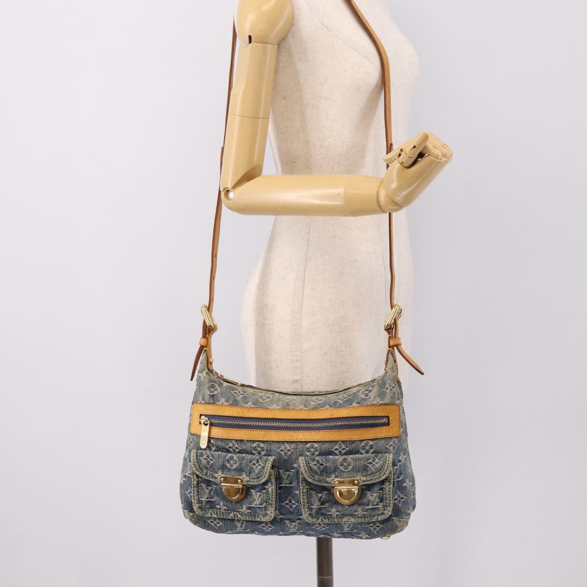 LOUIS VUITTON Monogram Denim Buggy PM Shoulder Bag Blue M95049 LV Auth 199468V