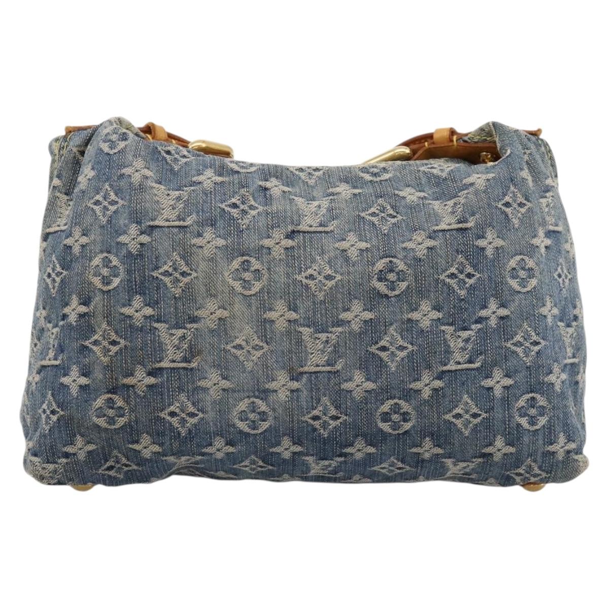 LOUIS VUITTON Monogram Denim Buggy PM Shoulder Bag Blue M95049 LV Auth 199468V