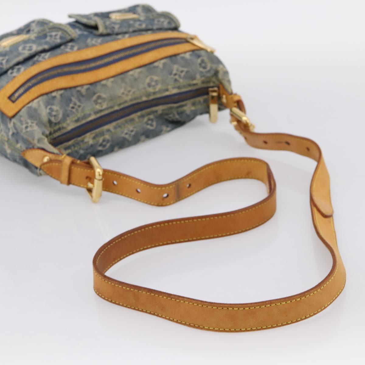 LOUIS VUITTON Monogram Denim Buggy PM Shoulder Bag Blue M95049 LV Auth 199468V