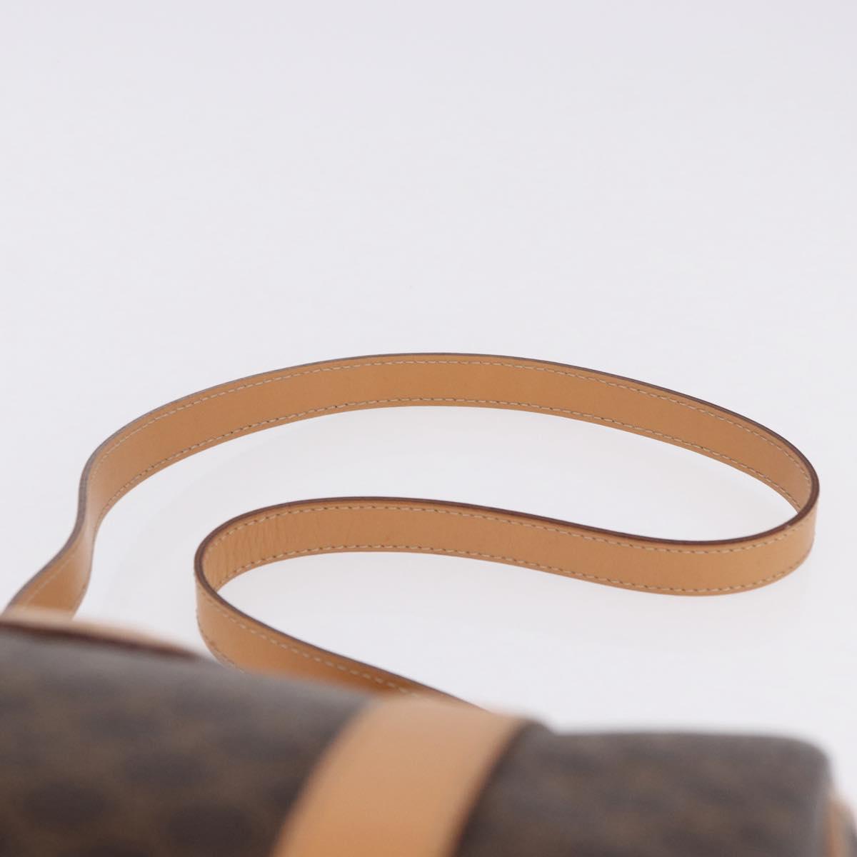 CELINE Macadam Canvas Hand Bag PVC Leather 2way Brown Gold Auth 199479V