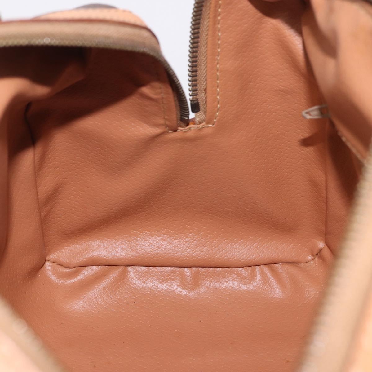 CELINE Macadam Canvas Hand Bag PVC Leather 2way Brown Gold Auth 199479V