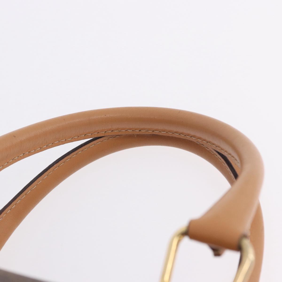 CELINE Macadam Canvas Hand Bag PVC Leather 2way Brown Gold Auth 199479V