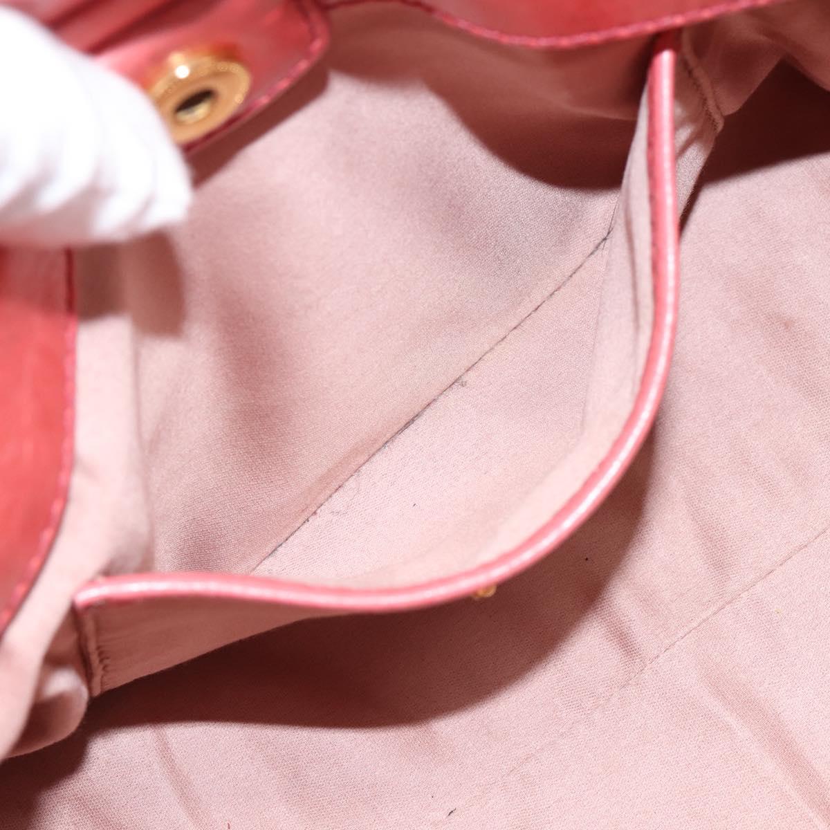 Miu Miu Vitello Luxe Hand Bag Leather 2way Pink Gold Auth 199481M