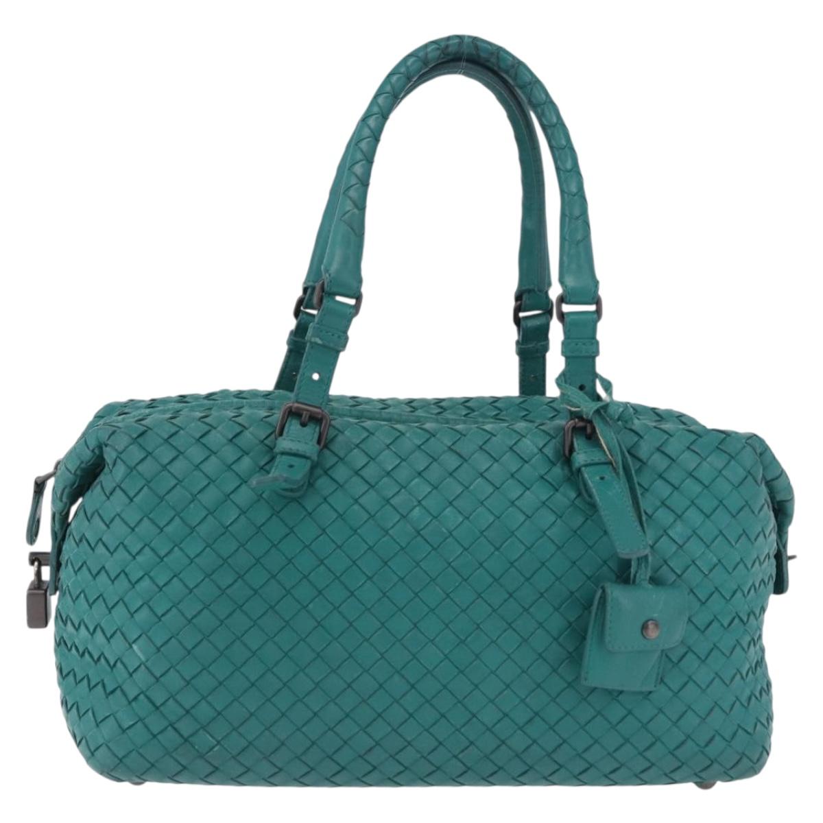 BOTTEGA VENETA INTRECCIATO Hand Bag Leather Green 173398 Auth 199486V