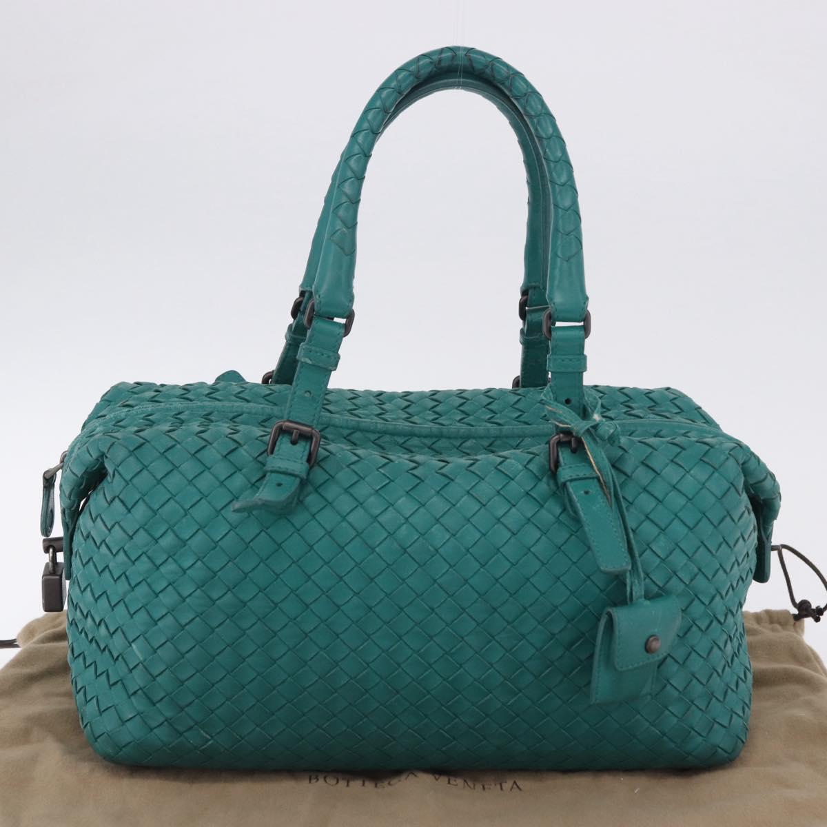 BOTTEGA VENETA INTRECCIATO Hand Bag Leather Green 173398 Auth 199486V