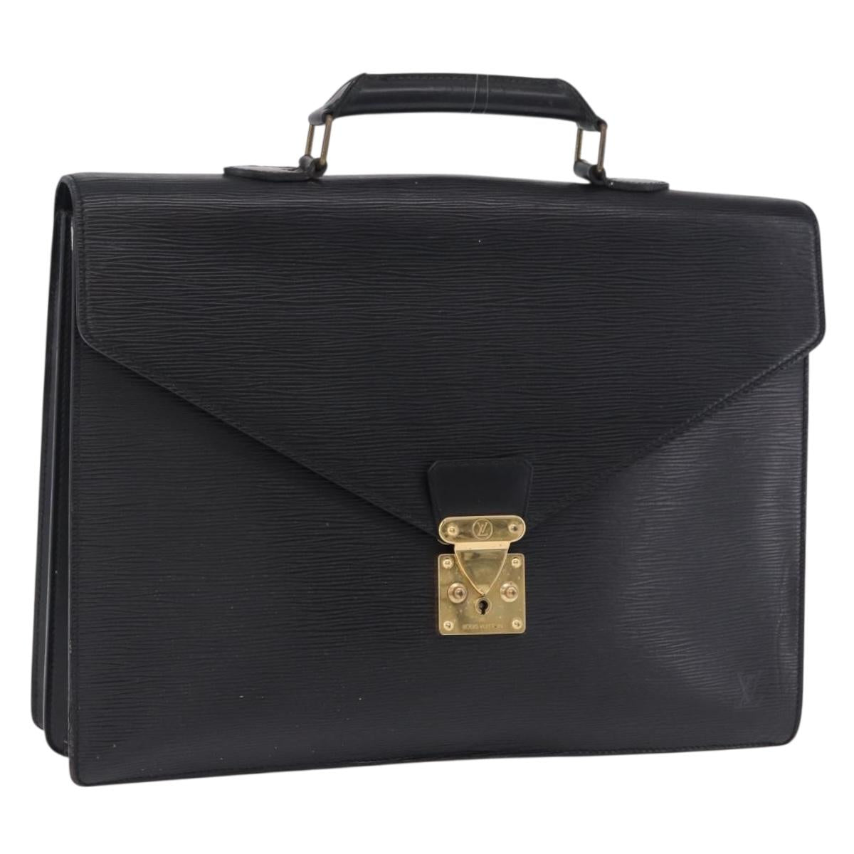 LOUIS VUITTON Epi Serviette Conseiller Briefcase Black M54422 LV Auth 199491