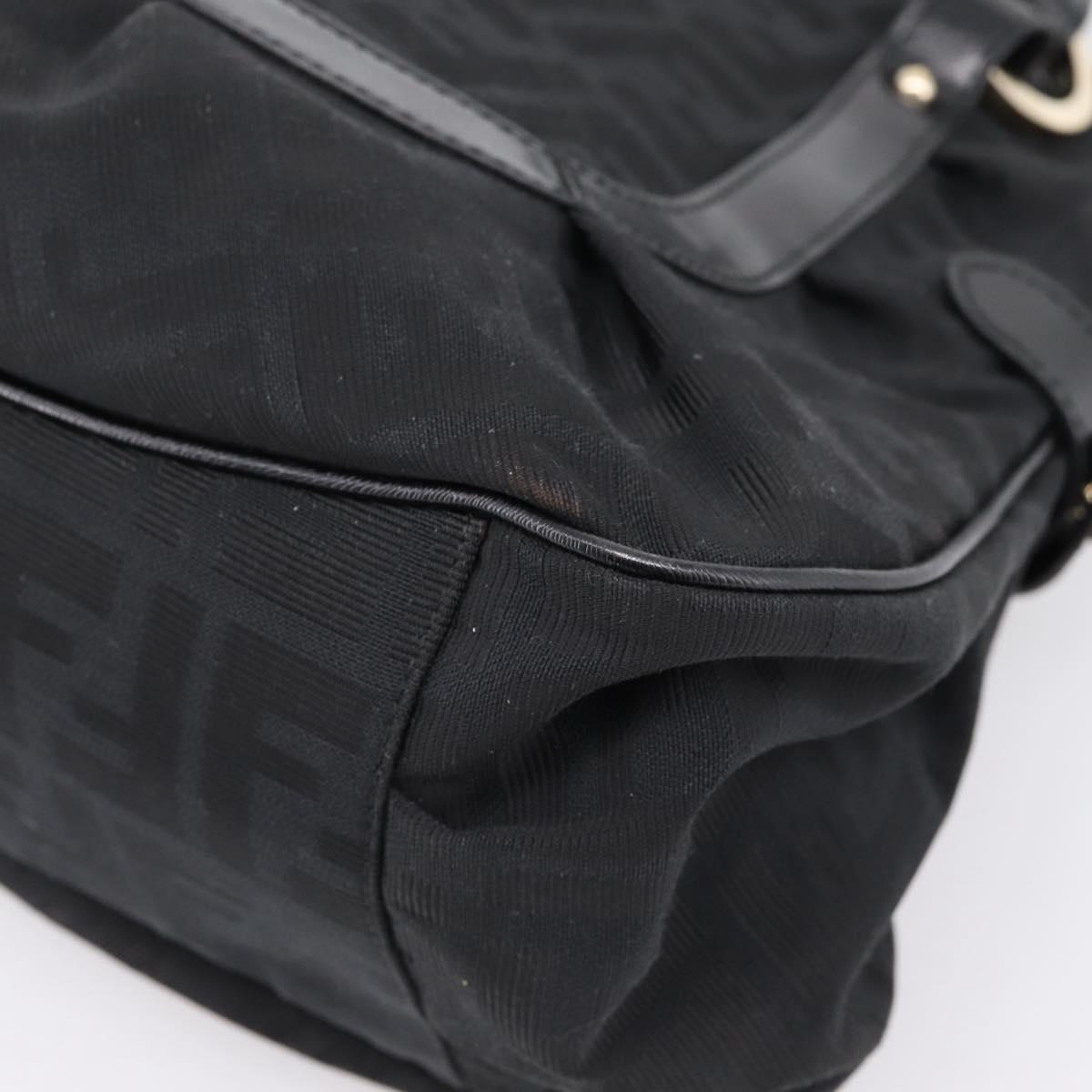 FENDI Zucca Canvas Tote Bag Black Gold Tone 8BR628 Auth 199495A