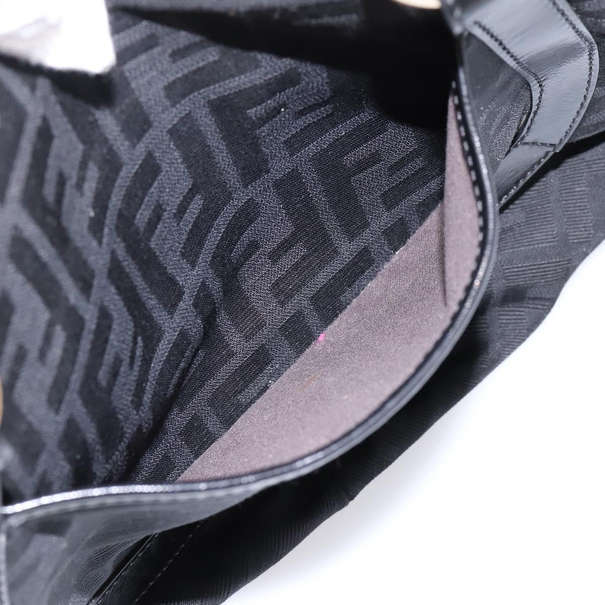 FENDI Zucca Canvas Tote Bag Black Gold Tone 8BR628 Auth 199495A