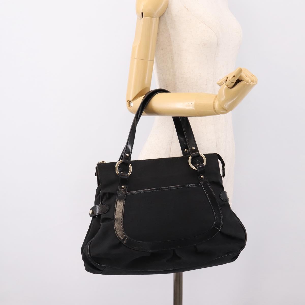FENDI Zucca Canvas Tote Bag Black Gold Tone 8BR628 Auth 199495A