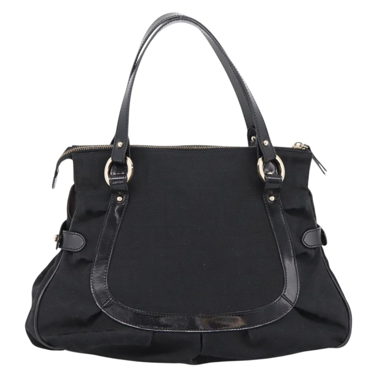 FENDI Zucca Canvas Tote Bag Black Gold Tone 8BR628 Auth 199495A