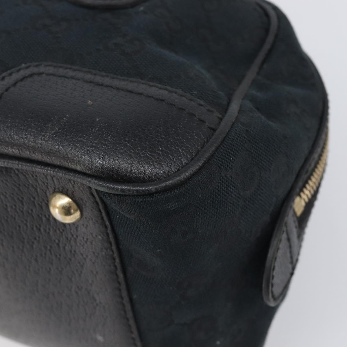 GUCCI GG Canvas Pretty Tote Bag Black Gold Tone Auth 199498