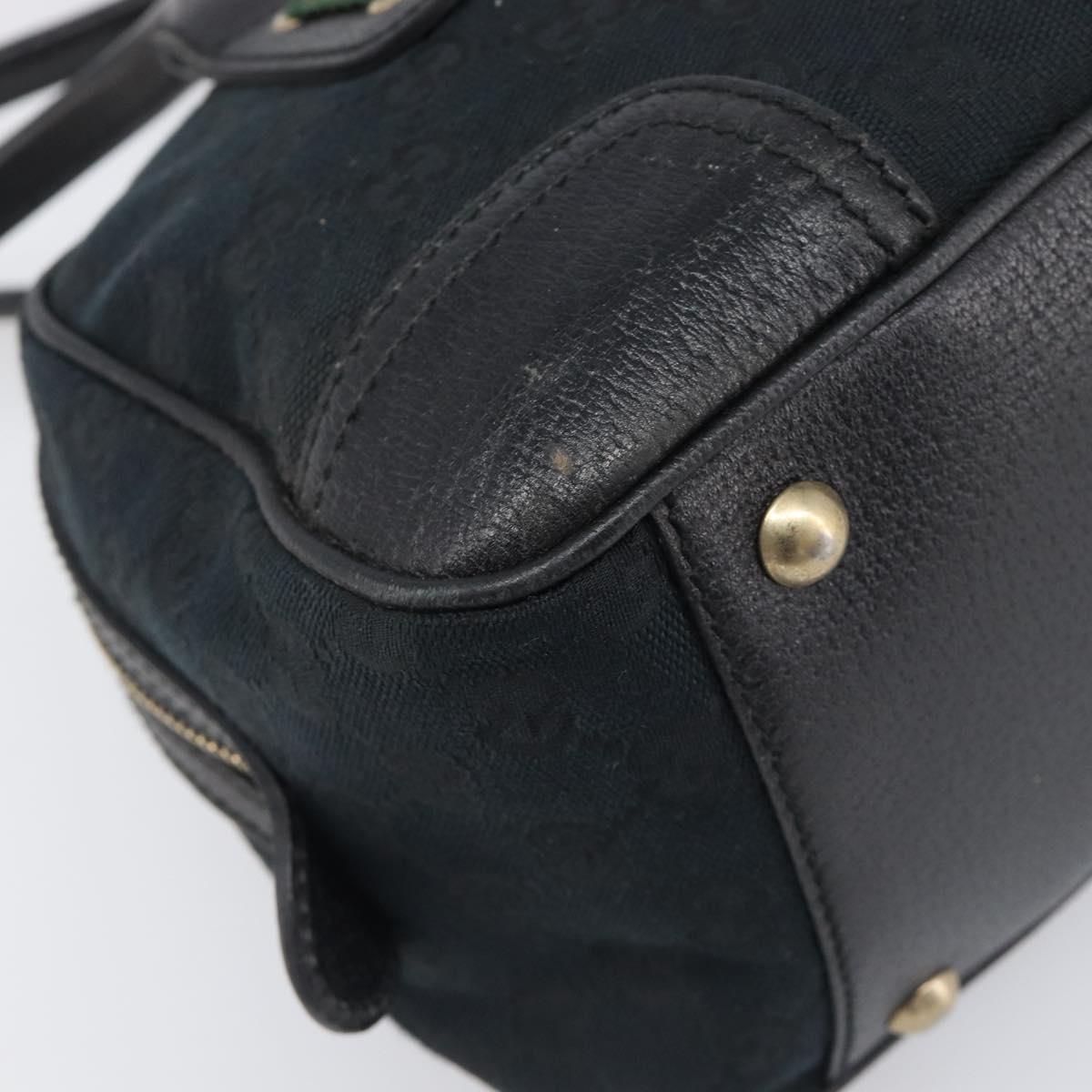 GUCCI GG Canvas Pretty Tote Bag Black Gold Tone Auth 199498