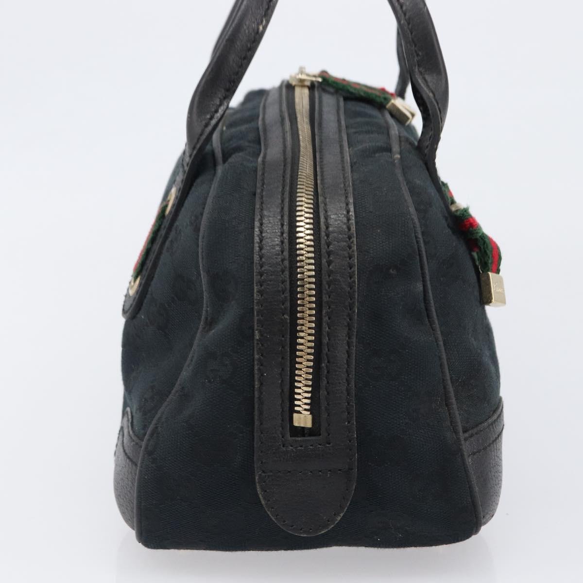 GUCCI GG Canvas Pretty Tote Bag Black Gold Tone Auth 199498