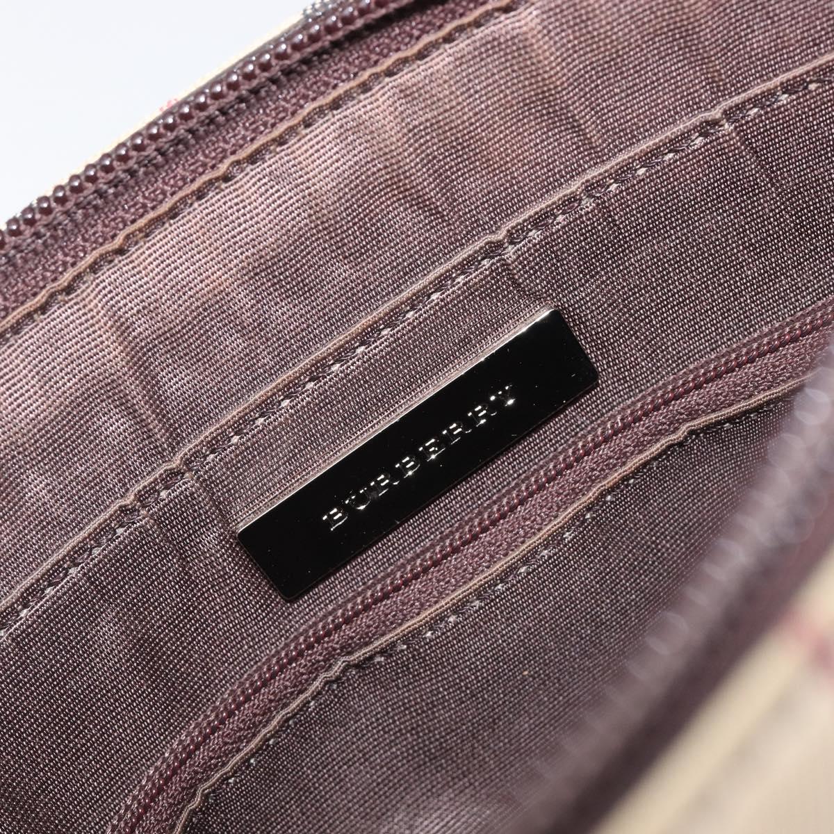 BURBERRY Nova Check Shoulder Bag Canvas Beige Silver Auth 199499A
