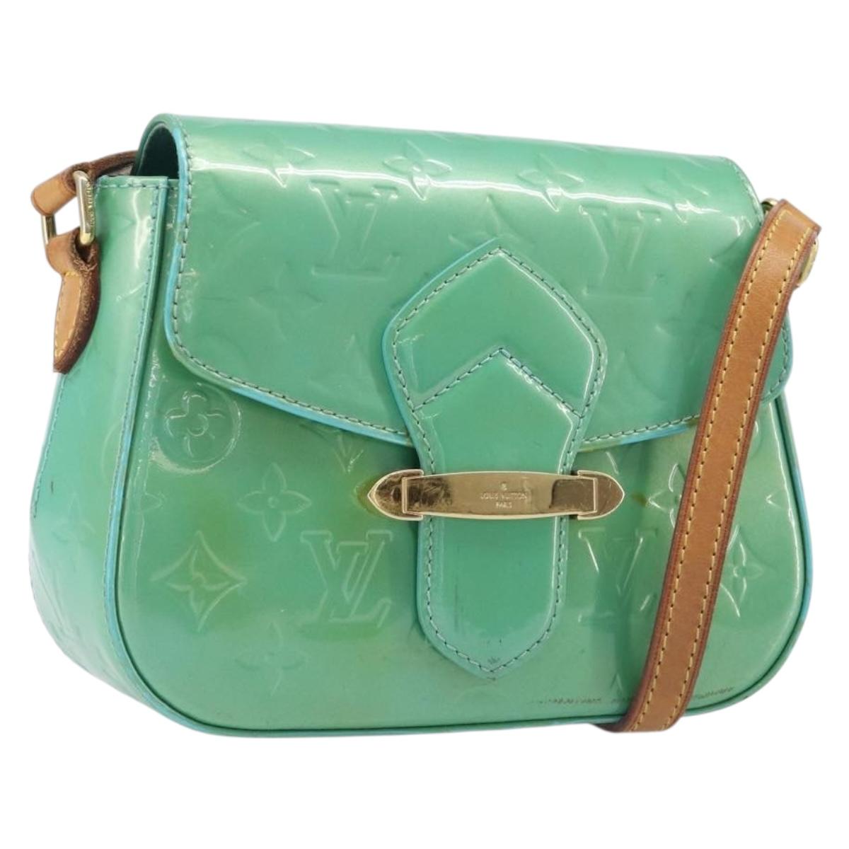 LOUIS VUITTON Monogram Vernis Bell Flower PM Blue Lagon M91730 LV Auth 199500