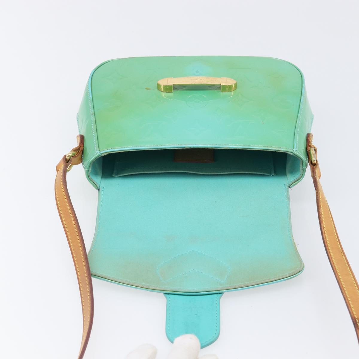 LOUIS VUITTON Monogram Vernis Bell Flower PM Blue Lagon M91730 LV Auth 199500
