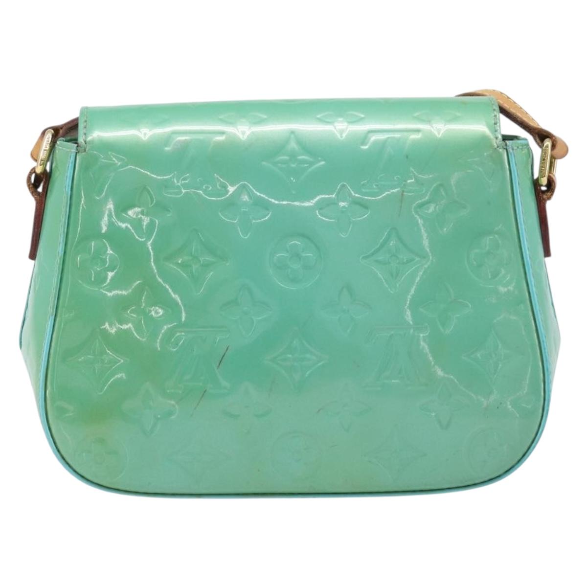 LOUIS VUITTON Monogram Vernis Bell Flower PM Blue Lagon M91730 LV Auth 199500