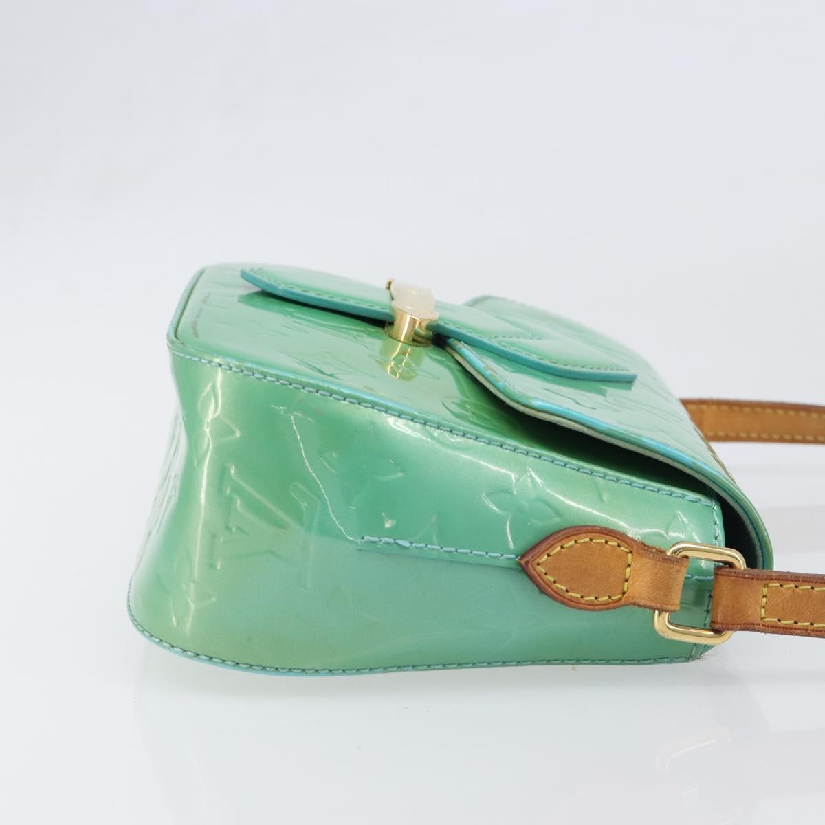 LOUIS VUITTON Monogram Vernis Bell Flower PM Blue Lagon M91730 LV Auth 199500