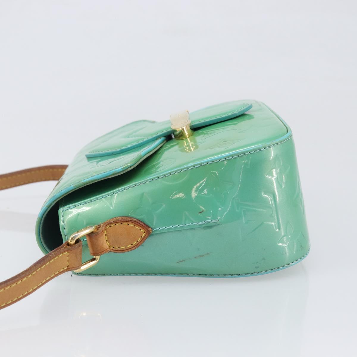 LOUIS VUITTON Monogram Vernis Bell Flower PM Blue Lagon M91730 LV Auth 199500