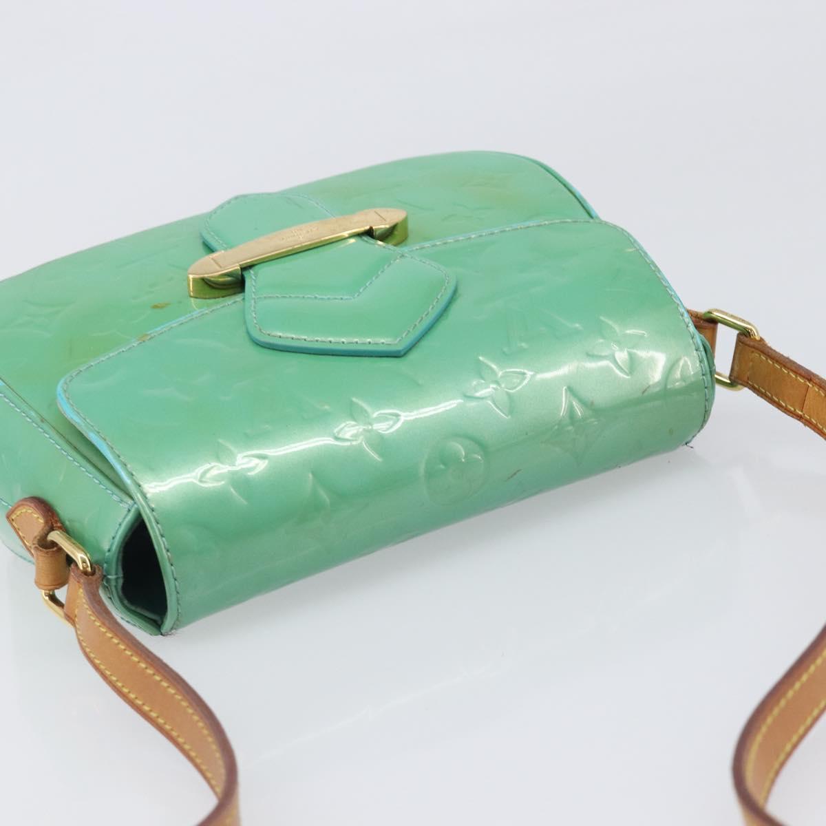LOUIS VUITTON Monogram Vernis Bell Flower PM Blue Lagon M91730 LV Auth 199500