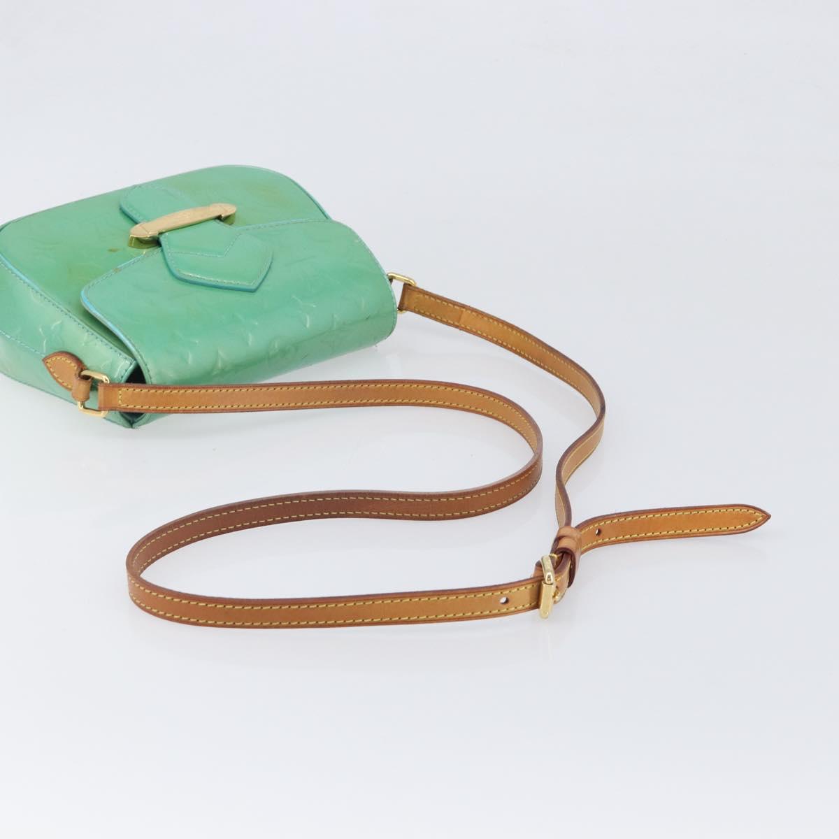 LOUIS VUITTON Monogram Vernis Bell Flower PM Blue Lagon M91730 LV Auth 199500