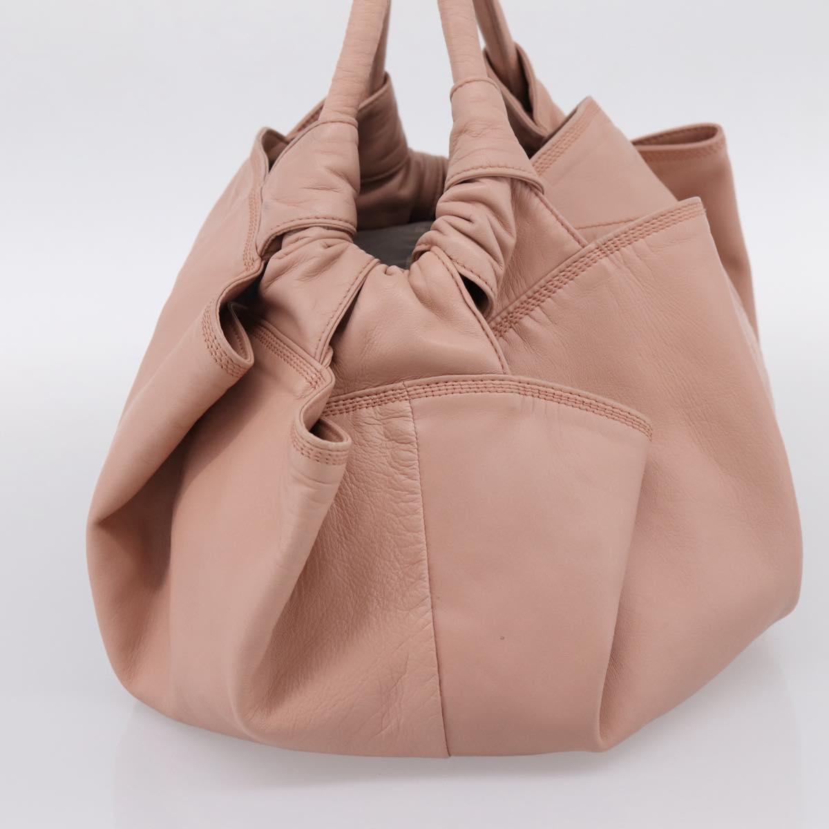 LOEWE Anagram Nappa Aire Hand Bag Leather Pink Gold Tone Auth 199505V