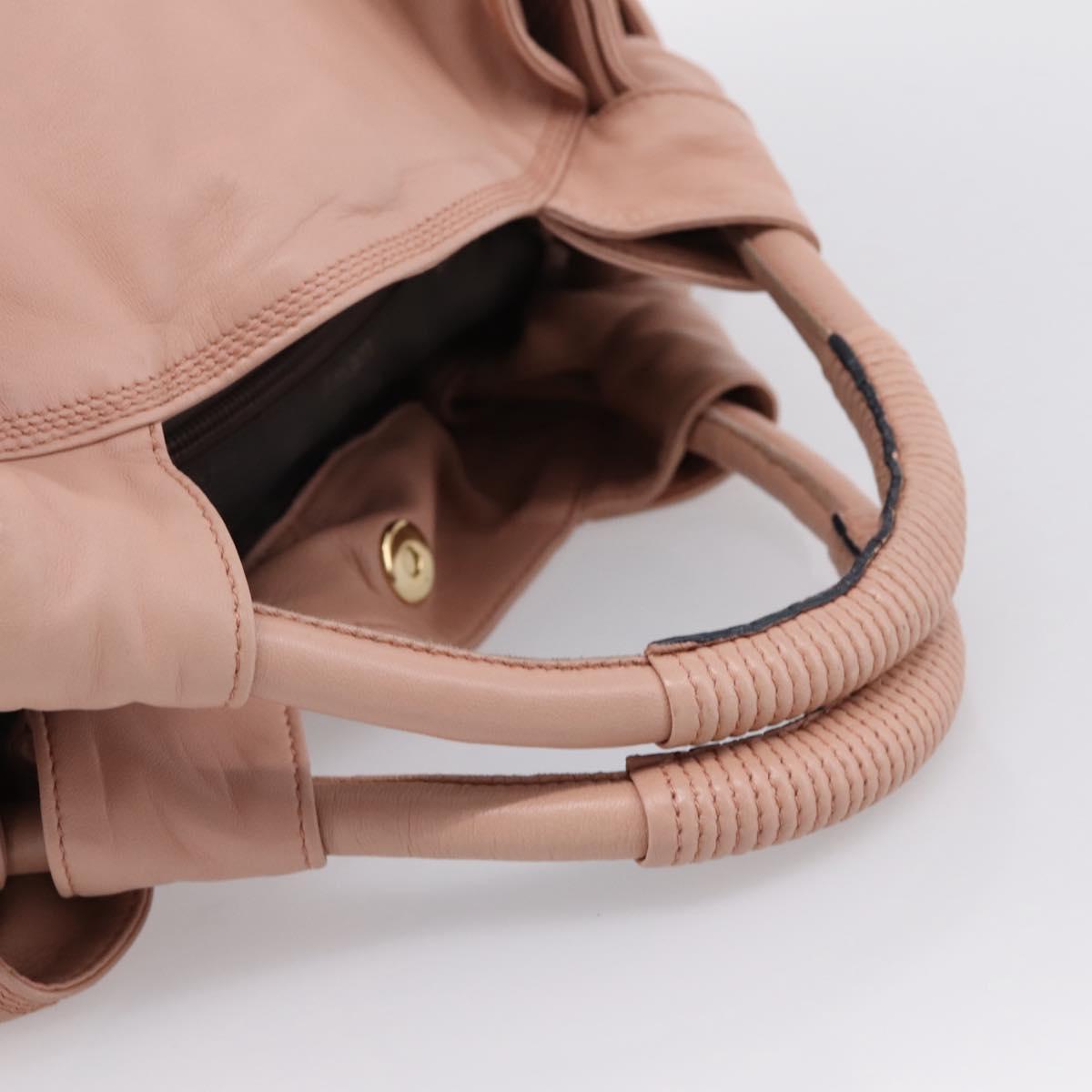 LOEWE Anagram Nappa Aire Hand Bag Leather Pink Gold Tone Auth 199505V