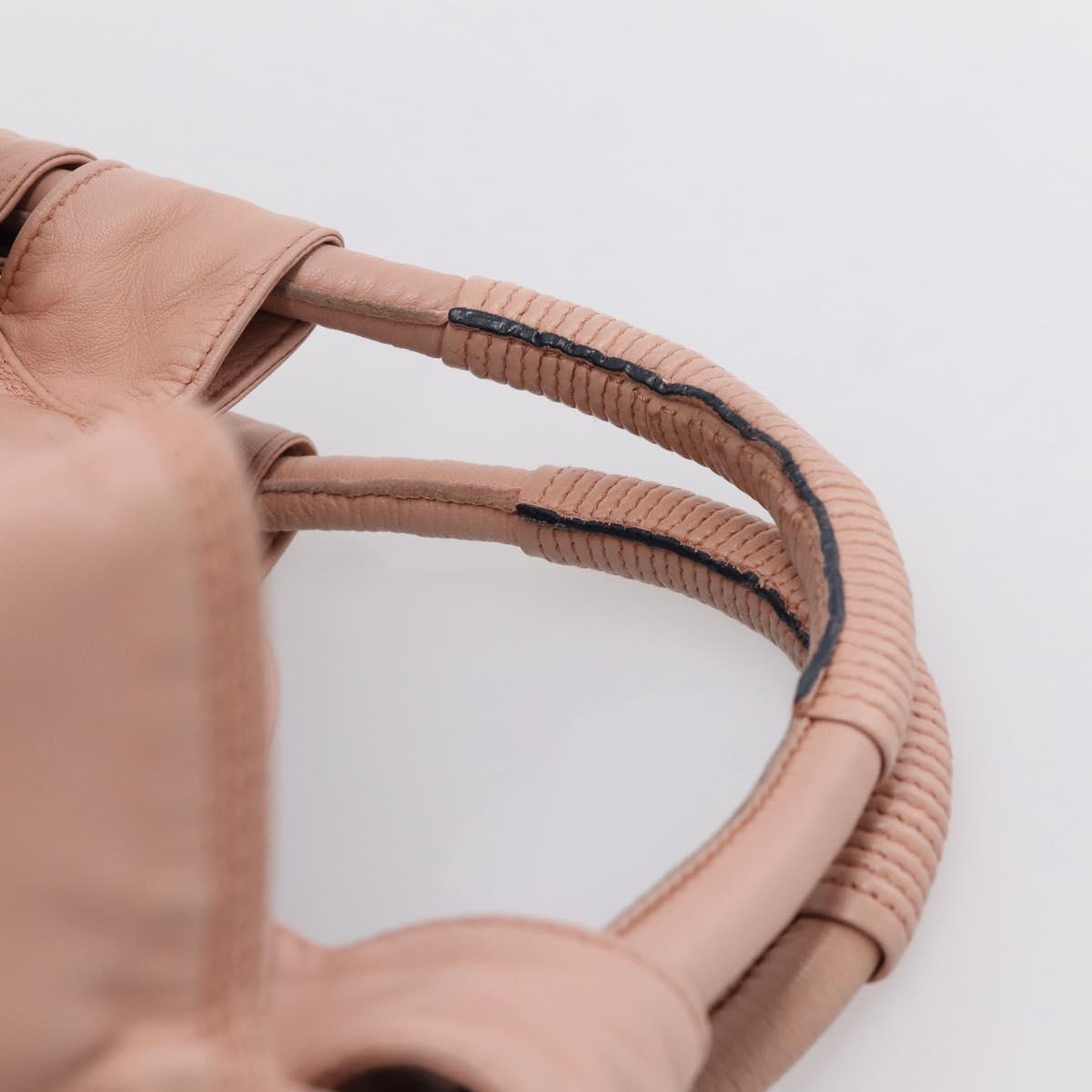 LOEWE Anagram Nappa Aire Hand Bag Leather Pink Gold Tone Auth 199505V