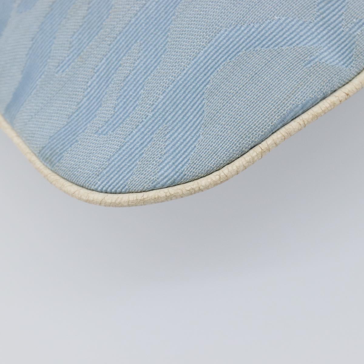 FENDI Shoulder Bag Canvas Light Blue Silver 8BR248 Auth 199506