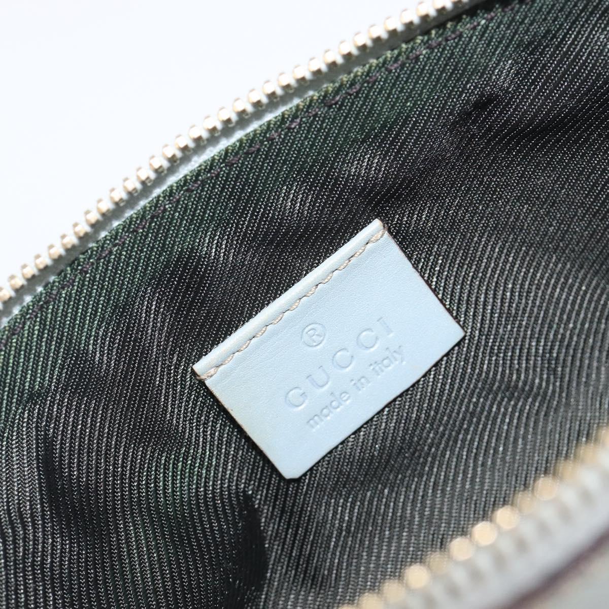 GUCCI GuccissimaGG Pouch Leather Light Blue Gold Tone 141811 Auth 199511