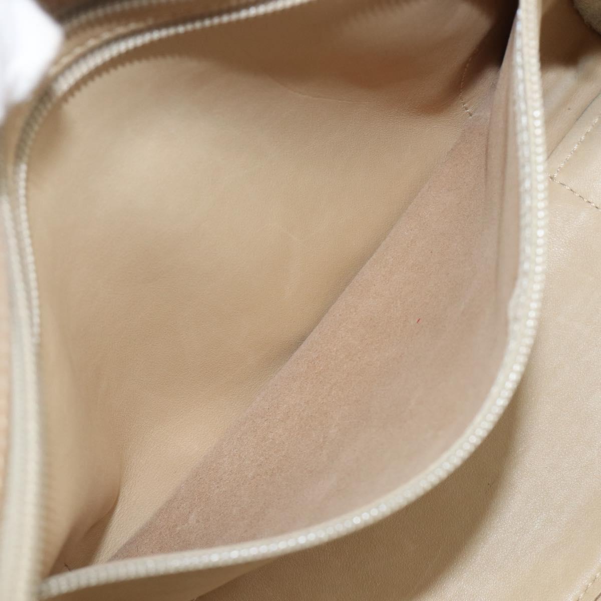 LOEWE Amazonas Hand Bag Suede Beige Gold Tone Auth 199514A