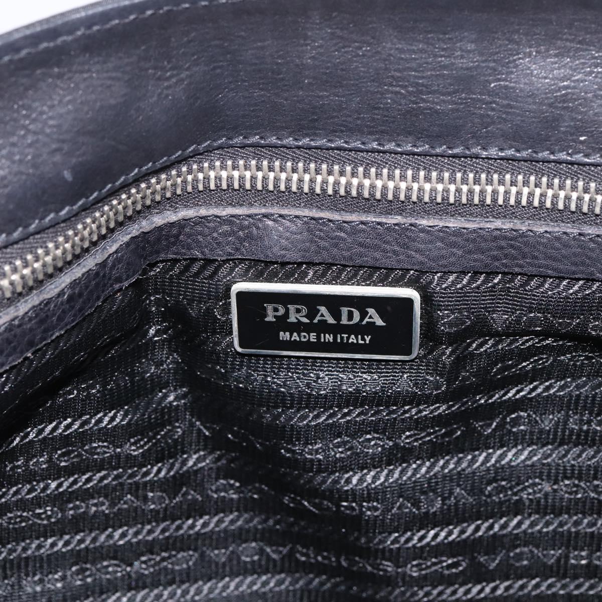 PRADA Shoulder Bag Nylon Black Silver Auth 199517V