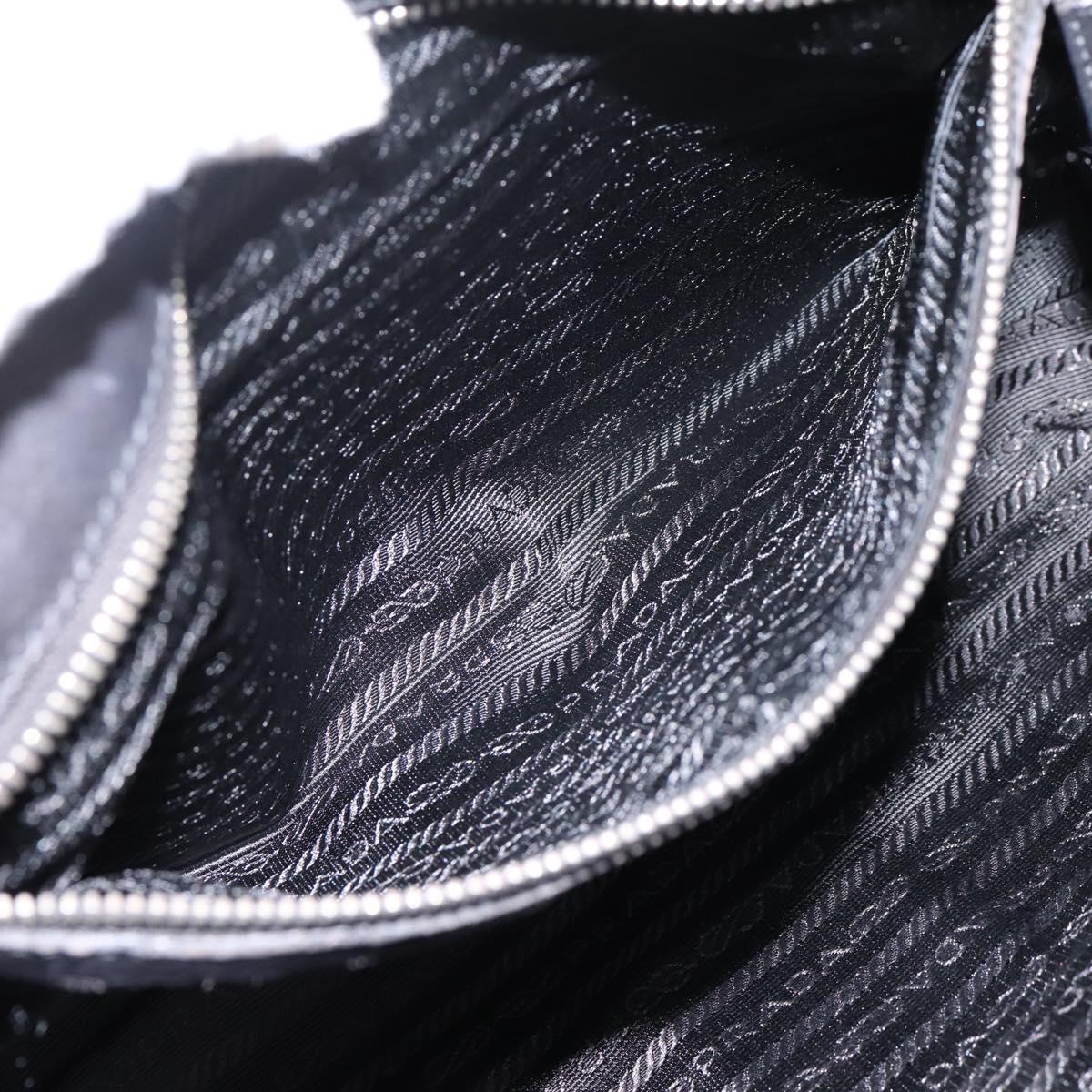 PRADA Shoulder Bag Nylon Black Silver Auth 199517V
