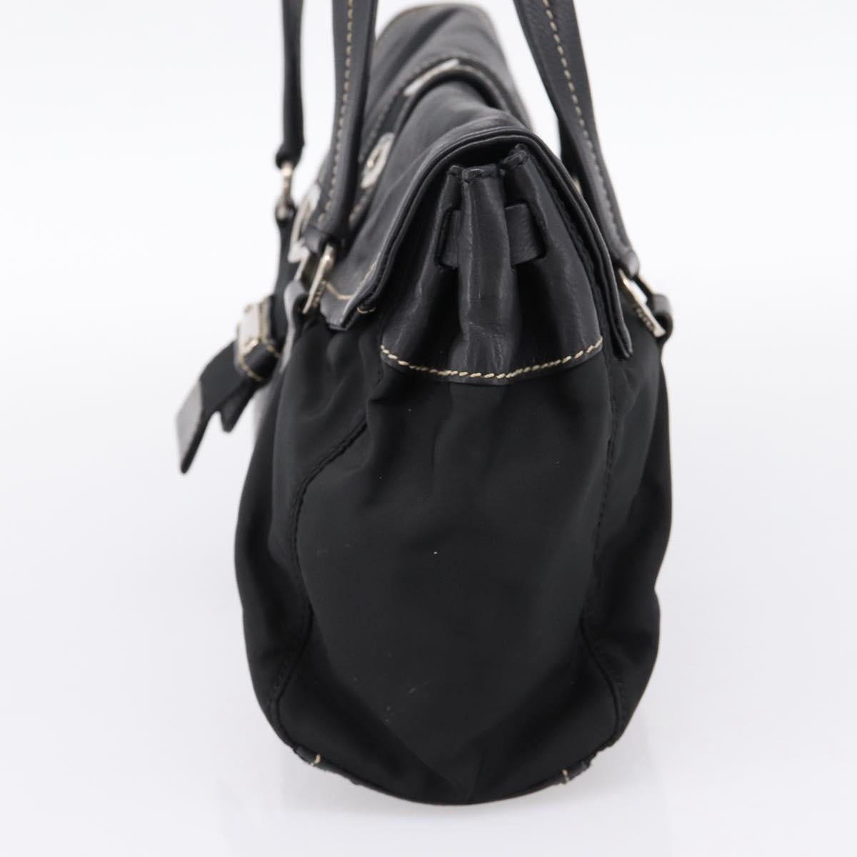PRADA Shoulder Bag Nylon Black Silver Auth 199517V