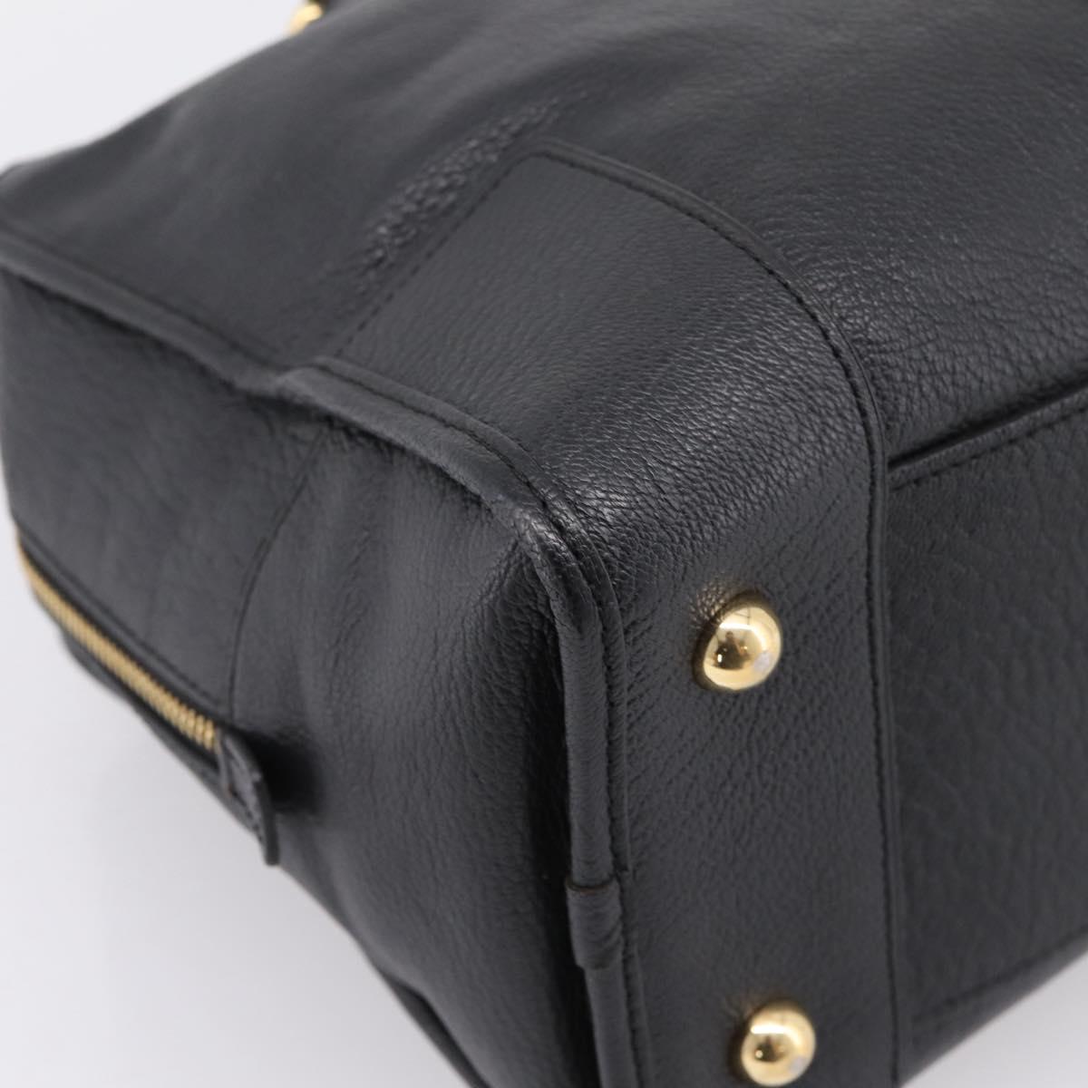 LOEWE anagram Amazona 36 Hand Bag Leather Black Gold Tone Auth 199518V