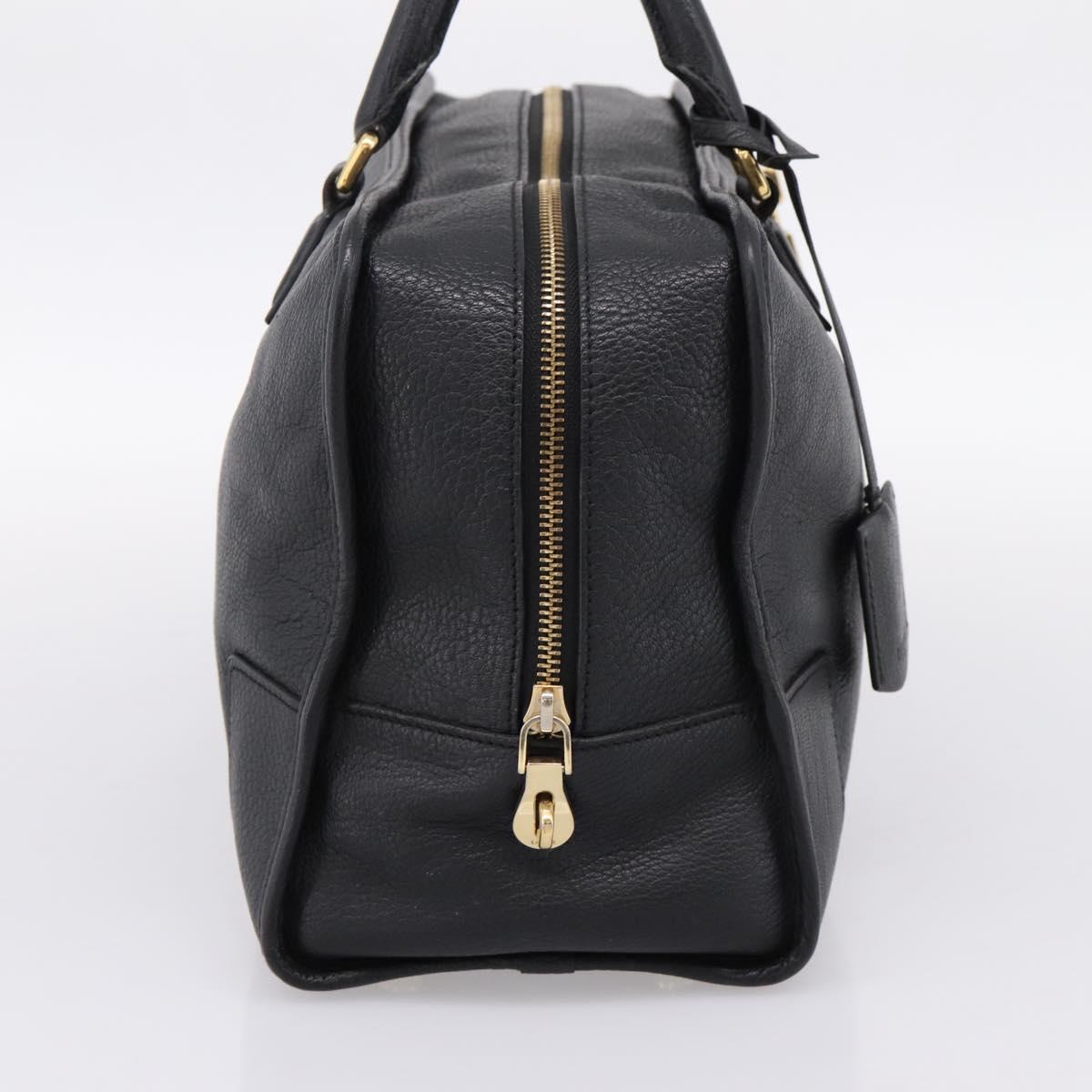 LOEWE anagram Amazona 36 Hand Bag Leather Black Gold Tone Auth 199518V