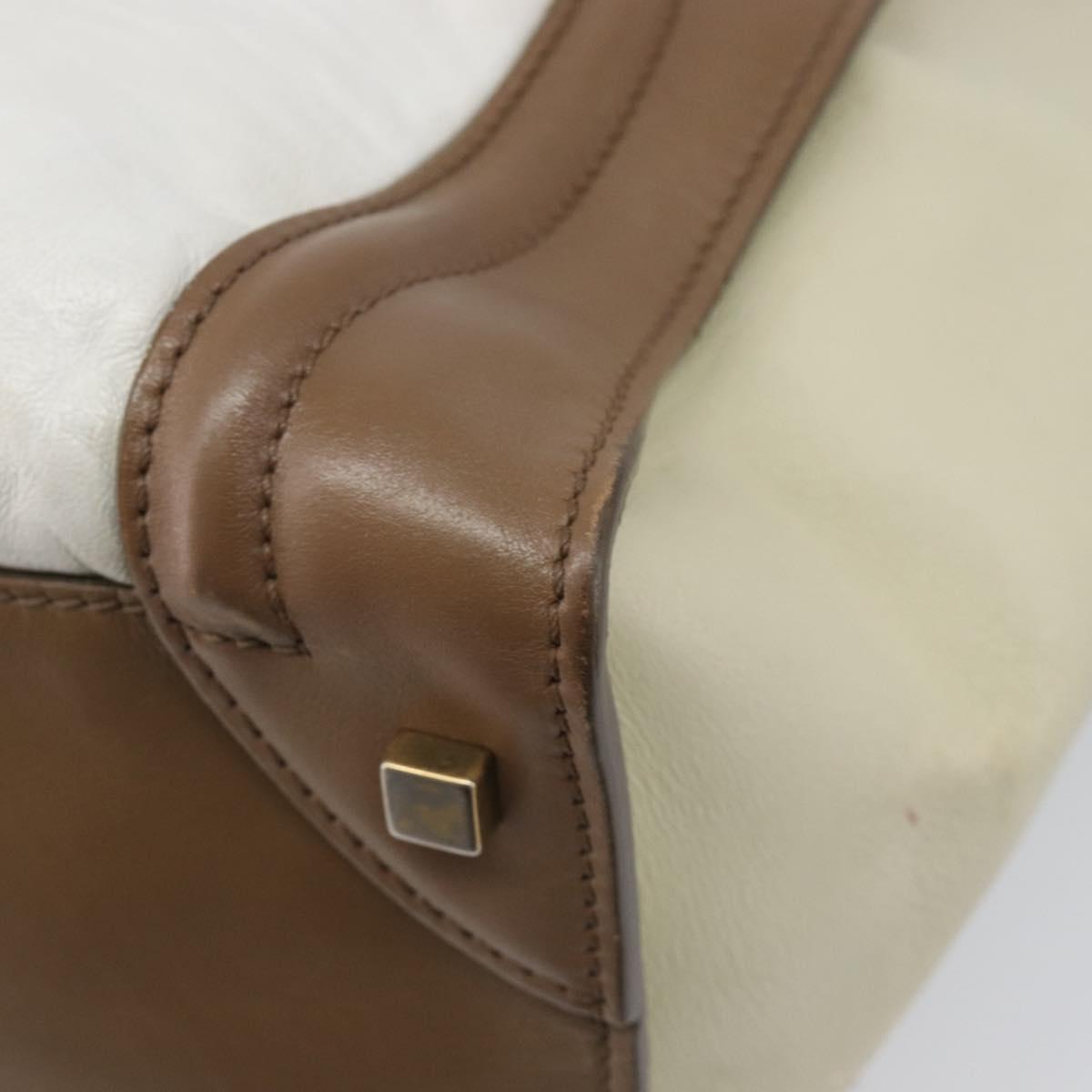 CELINE Luggage Mini Shopper Hand Bag Leather Brown Gold Tone Auth 199523A
