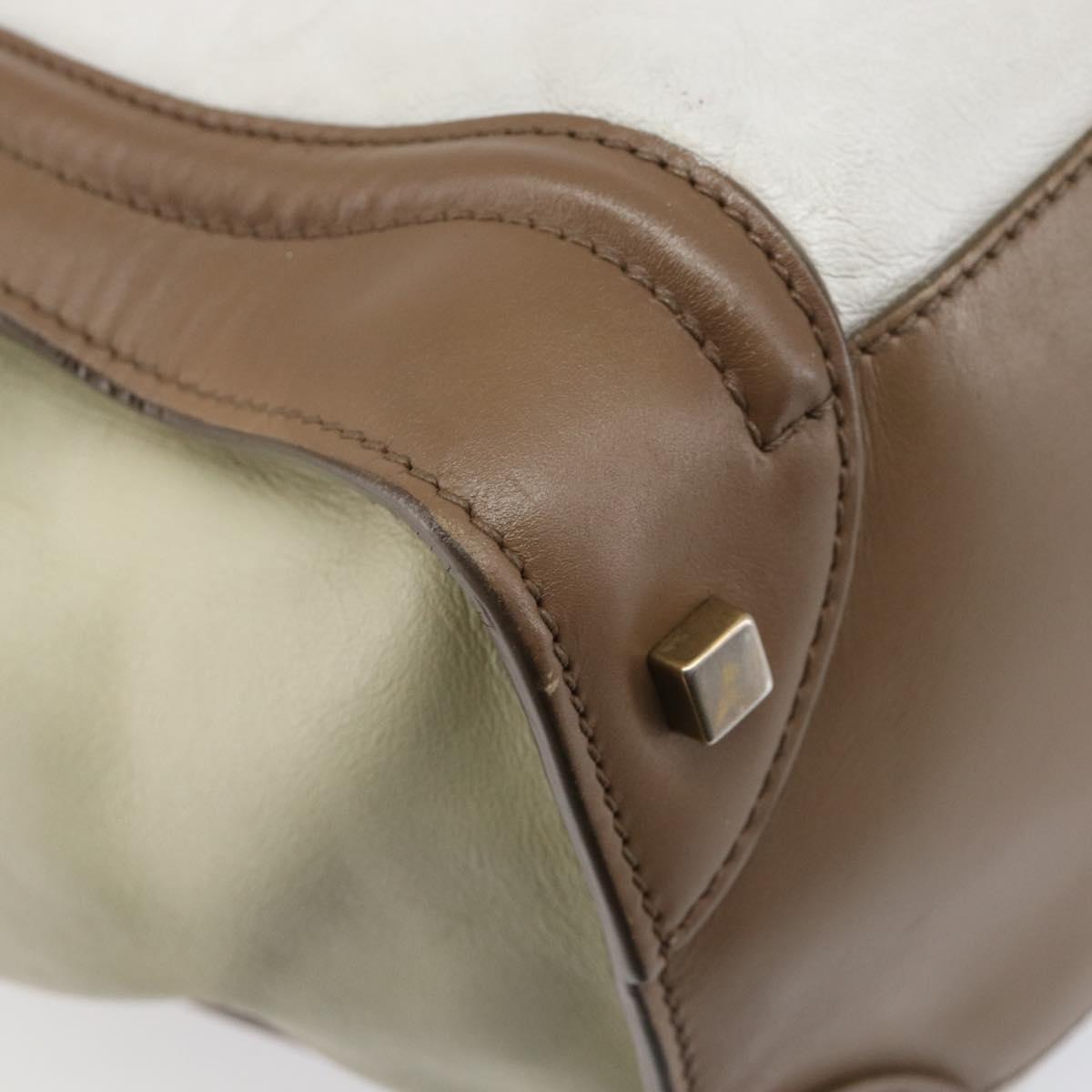 CELINE Luggage Mini Shopper Hand Bag Leather Brown Gold Tone Auth 199523A