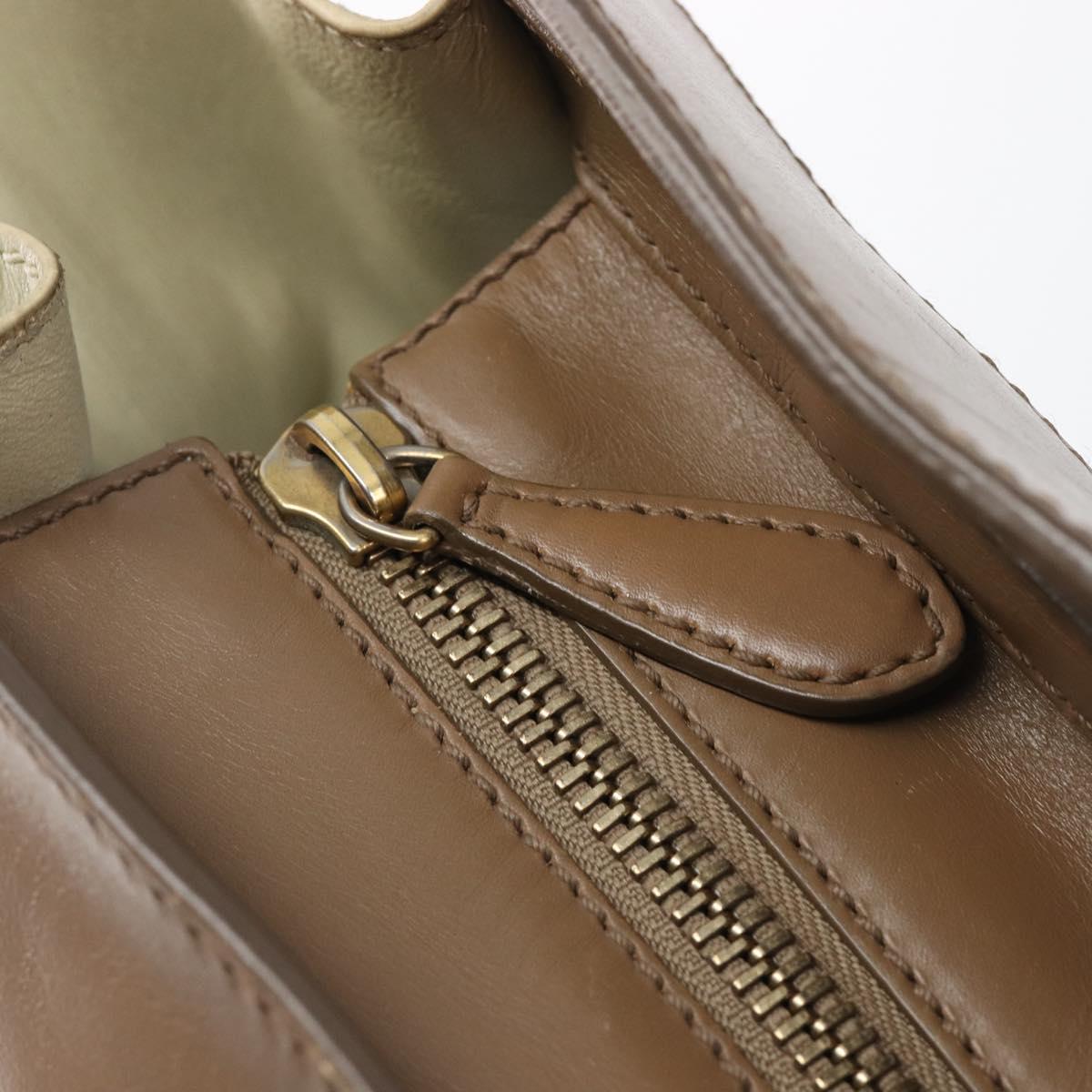 CELINE Luggage Mini Shopper Hand Bag Leather Brown Gold Tone Auth 199523A