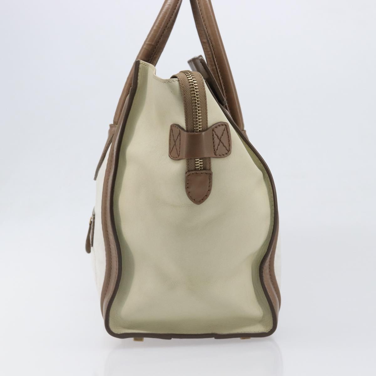CELINE Luggage Mini Shopper Hand Bag Leather Brown Gold Tone Auth 199523A