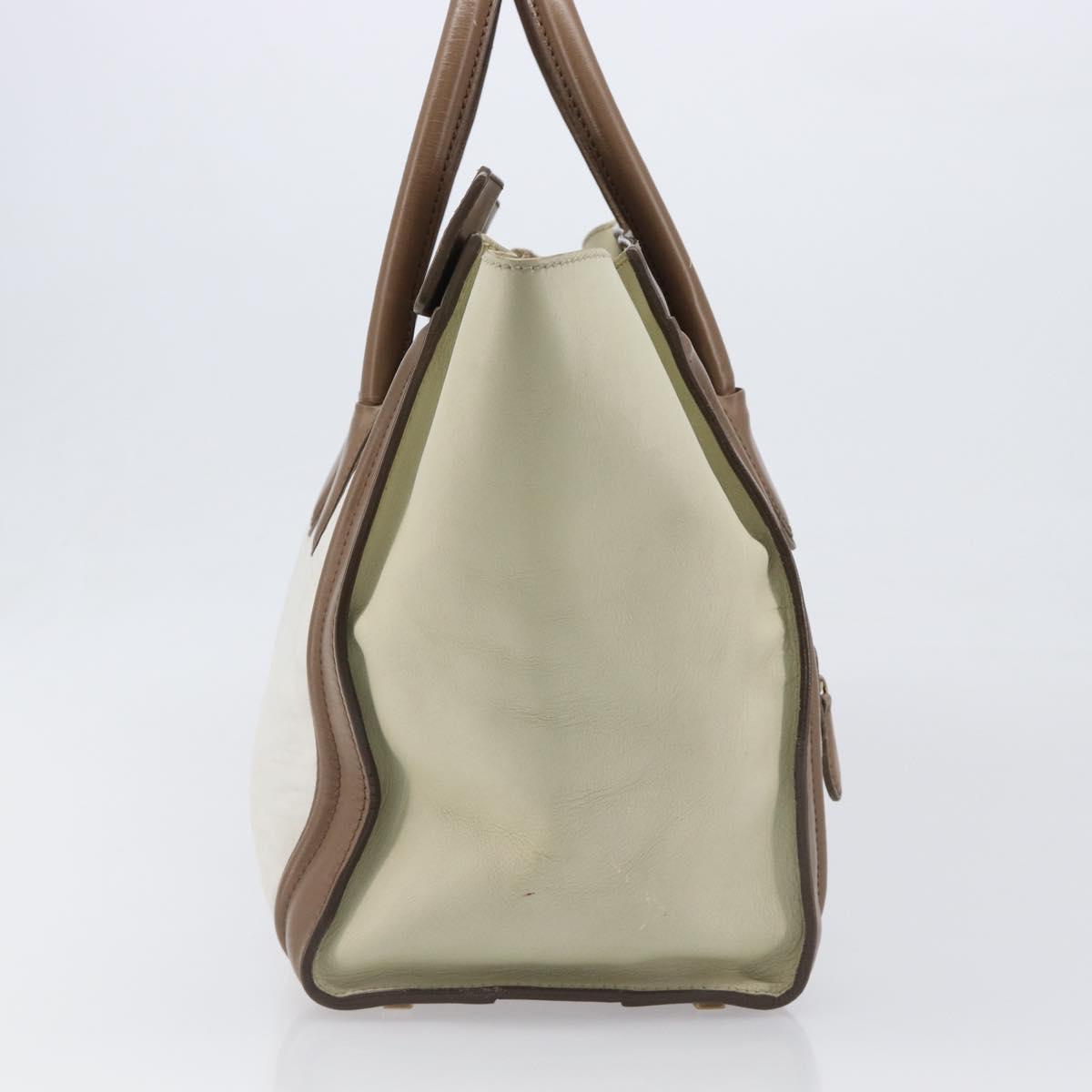 CELINE Luggage Mini Shopper Hand Bag Leather Brown Gold Tone Auth 199523A