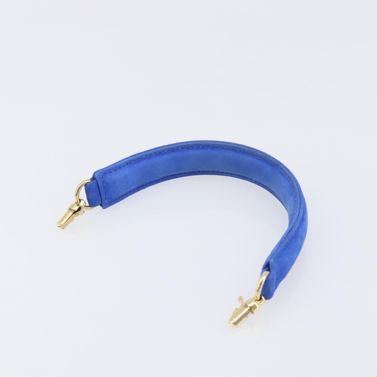 TIFFANY&Co. Chain Shoulder Bag Suede Blue Gold Tone Auth 199524V